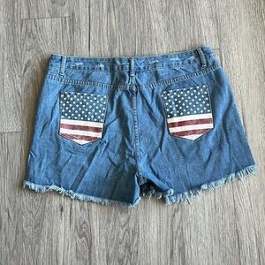 Jean Shorts with Red White & Blue Pockets Size XXL
